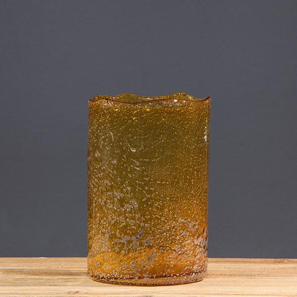 AMBER GLASS CANDLE HOLDER