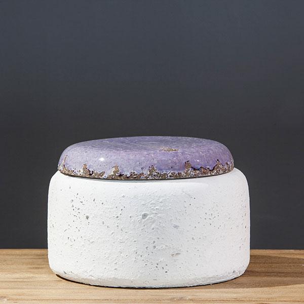 CRM CER. JAR/MAUVE LID